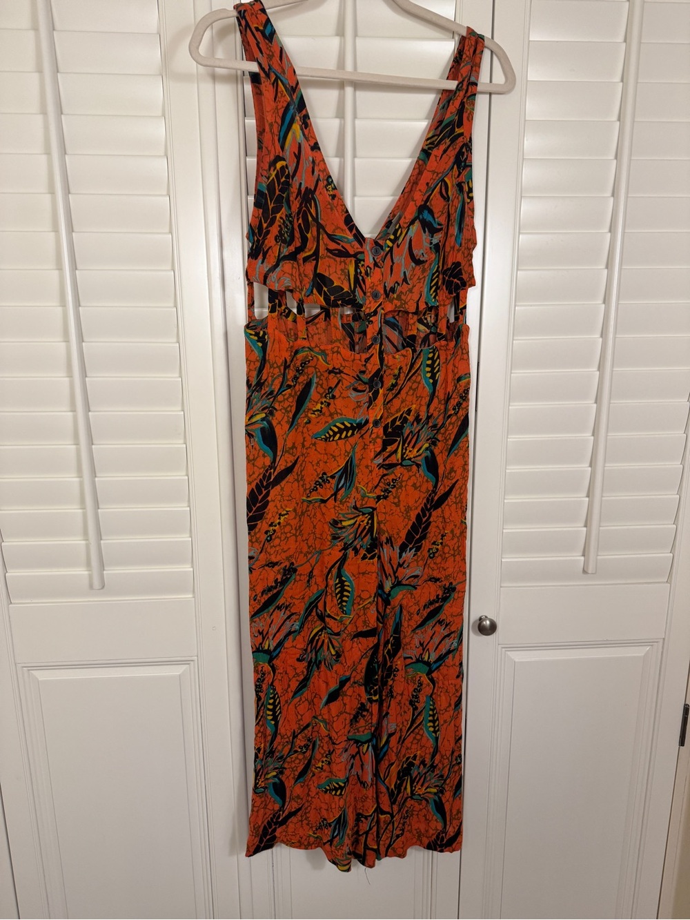 Ecote Saraphina Cutout Button-Front Jumpsuit urban outfitters size Small